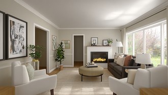 Contemporary, Modern, Warm Transitional Living Room by Havenly Interior Designer Adina