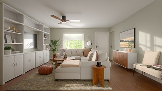 Midcentury Modern, Classic Contemporary, Artful Eclectic Living Room by Havenly Interior Designer Rachel