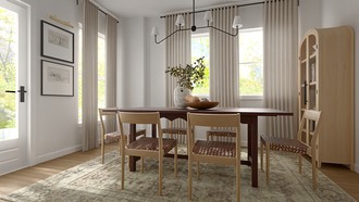 Warm Transitional Dining Room by Havenly Interior Designer Kennedy