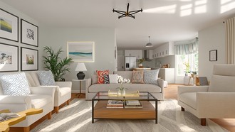 Midcentury Modern, Warm Transitional Living Room by Havenly Interior Designer Erin