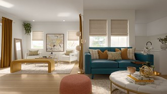 Transitional, Global, Scandinavian, Artful Eclectic Living Room by Havenly Interior Designer Valerie