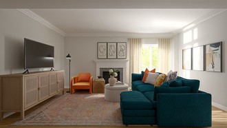 Eclectic, Bohemian Living Room by Havenly Interior Designer Leah