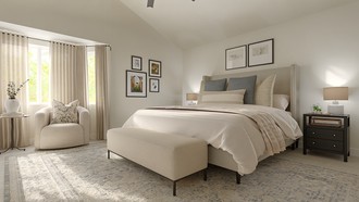 Warm Transitional Bedroom by Havenly Interior Designer Kennedy