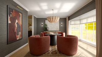 Warm Transitional Dining Room by Havenly Interior Designer Tracy