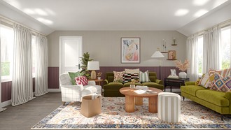 Eclectic, Farmhouse, Transitional Living Room by Havenly Interior Designer Allison