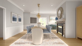 Classic, Coastal, Glam, Transitional, New Classic Dining Room by Havenly Interior Designer Rachel