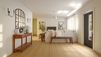 Modern, Bohemian, Warm Transitional Living Room by Havenly Interior Designer Sofia
