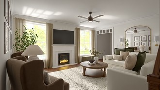 Transitional, Warm Transitional Living Room by Havenly Interior Designer Mikaela
