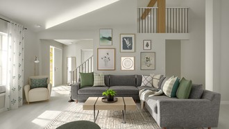 Warm Transitional Living Room by Havenly Interior Designer Candice