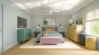 Eclectic, Warm Transitional Bedroom by Havenly Interior Designer Philippa