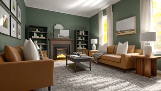 Warm Transitional Living Room by Havenly Interior Designer Kennedy