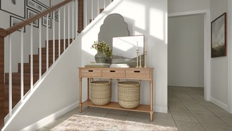 Warm Transitional Entryway by Havenly Interior Designer Kennedy