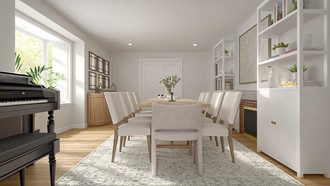 Classic, Coastal, Warm Transitional, New Classic Dining Room by Havenly Interior Designer Rachel