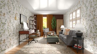 Farmhouse, Rustic, Library, Warm Transitional Office by Havenly Interior Designer Allison