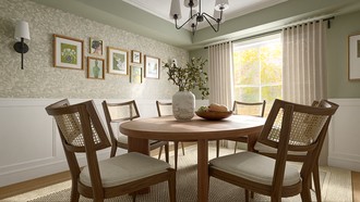 Warm Transitional Dining Room by Havenly Interior Designer Kennedy