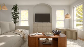 Scandinavian, Warm Transitional Living Room by Havenly Interior Designer Jacqueline