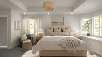 Organic Modern, Warm Transitional Bedroom by Havenly Interior Designer Rachel