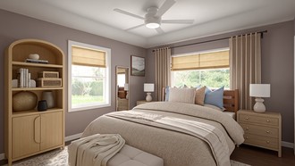 Warm Transitional Bedroom by Havenly Interior Designer Carolina