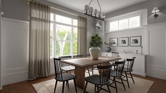 Warm Transitional Dining Room by Havenly Interior Designer Veronica