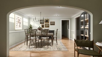 Warm Transitional Dining Room by Havenly Interior Designer Maria