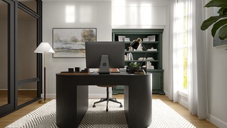Modern, Contemporary Luxe, Organic Modern, Warm Transitional Office by Havenly Interior Designer Rachel