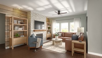 Warm Transitional Living Room by Havenly Interior Designer Alexis