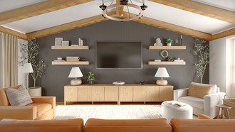 Warm Transitional Living Room by Havenly Interior Designer Erin