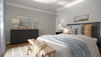 Warm Transitional Bedroom by Havenly Interior Designer Kennedy