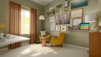 Inspired Modern, Midcentury Scandi Office by Havenly Interior Designer Wan