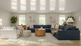 Warm Transitional Living Room by Havenly Interior Designer Erin
