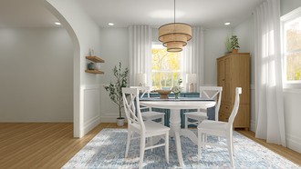 Coastal, Warm Transitional, Modern Cottage Dining Room by Havenly Interior Designer Candice