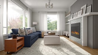 Warm Transitional Living Room by Havenly Interior Designer Erin