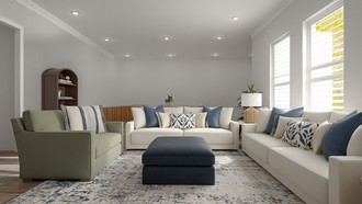 Warm Transitional, New Classic Living Room by Havenly Interior Designer Rachel