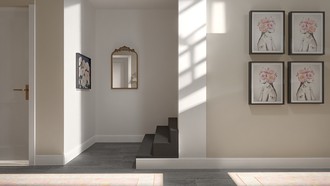 Warm Transitional Entryway by Havenly Interior Designer Christy