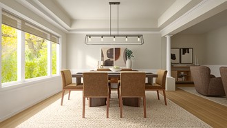 Warm Transitional Dining Room by Havenly Interior Designer Martha