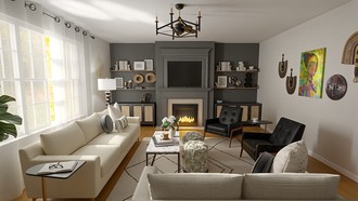 Contemporary, Global, Inspired Modern, Artful Eclectic Living Room by Havenly Interior Designer Akira