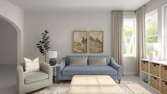 California Cool, Warm Transitional Living Room by Havenly Interior Designer Megan