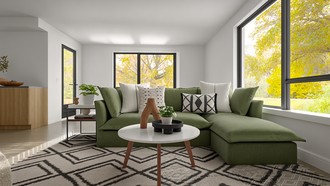 Midcentury Modern, Minimal, Scandinavian, Midcentury Scandi Living Room by Havenly Interior Designer Hannah