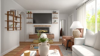 Warm Transitional Living Room by Havenly Interior Designer Veronica