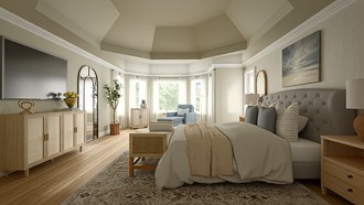 Bohemian, Coastal, California Cool, Classic Coastal Bedroom by Havenly Interior Designer Sofia