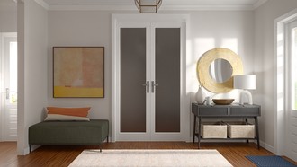 Warm Transitional Entryway by Havenly Interior Designer Stephanie