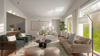 Transitional, Organic Modern, Warm Transitional Living Room by Havenly Interior Designer Mikaela