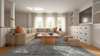 Warm Transitional Living Room by Havenly Interior Designer Ingrid