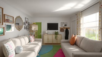 California Cool, Artful Eclectic Living Room by Havenly Interior Designer Akira