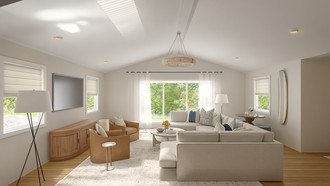 Warm Transitional Living Room by Havenly Interior Designer Philippa