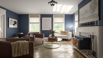 Warm Transitional Living Room by Havenly Interior Designer Stephanie