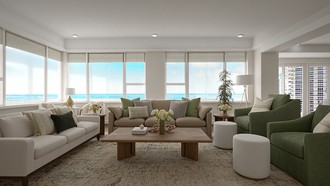 Organic Modern, Warm Transitional Living Room by Havenly Interior Designer Rachel