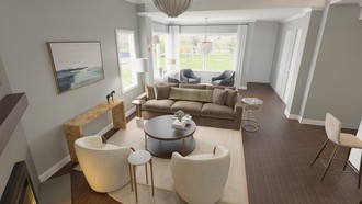 Warm Transitional Living Room by Havenly Interior Designer Philippa