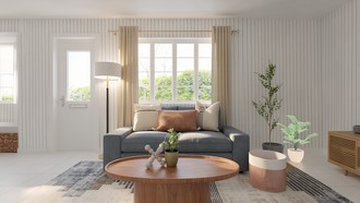 California Cool, Warm Transitional Living Room by Havenly Interior Designer Sofia