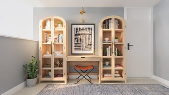 Contemporary Luxe, Organic Modern, Warm Transitional Reading Room by Havenly Interior Designer Estrellita